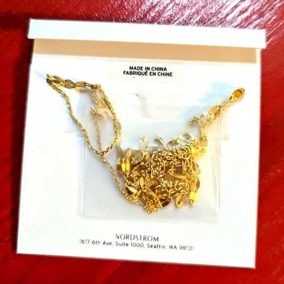 Letter S Initial Necklace Double Chain Sterling Silver Gold Plated Nordstrom - Picture 2 of 6